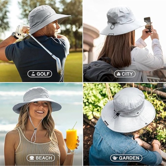 Geartop White UPF 50+ Mesh Vent Sun Hat OS - Picture 3 of 12